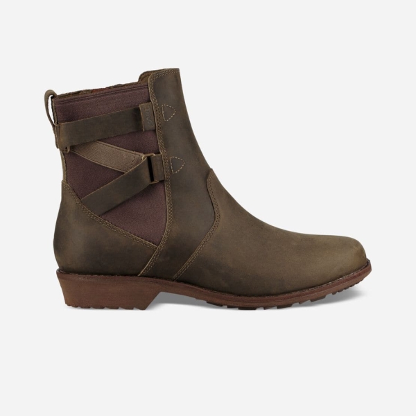 Hungary Teva Ellery Ankle Waterproof - Női Csizma Sötét Olivazöld - 192-CXOVK